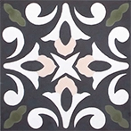 Floral cement tile pink and white